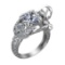 4.92 Ctw VS/SI1 Diamond 14k white Gold Vintage Style Engagement Ring (ALL D