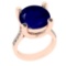 3.25 Ctw VS/SI1 Blue Sapphire And Diamond 14k Rose Gold Engagement Ring (AL