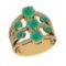 4.22 Ctw VS/SI1 Emerald and Diamond 14k Yellow Gold Engagement Ring (ALL DI