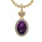 12.57 Ctw VS/SI1 Amethyst and Diamond 14K Yellow Gold Pendant