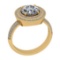 3.04 Ctw SI2/I1 Diamond Style Prong Set 18K Yellow Gold Engagement Halo Rin