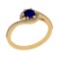 0.69 Ctw VS/SI1 Blue Sapphire and Diamond 14K Yellow Gold Engagement Ring (