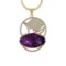 48.72 Ctw VS/SI1 Amethyst and Diamond Prong Set 14k Yellow Gold Pendant (AL