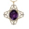 51.34 Ctw VS/SI1 Amethyst and Diamond 14K Yellow Gold Pendant (ALL DIAMOND