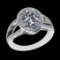 3.08 Ctw VS/SI1 Diamond 10K white Gold Engagement Ring (ALL DIAMOND ARE LAB