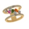 1.72 Ctw VS/SI1 Multi Sapphire and Diamond 14k Yellow Gold Engagement Ring