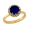 2.25 Ctw VS/SI1 Blue sapphire and Diamond Prong Set 14K Yellow Gold Engagem