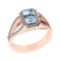 1.43 Ctw VS/SI1 Blue Topaz and Diamond Set 10K Rose Gold Engagement Ring (A