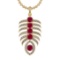4.60 Ctw VS/SI1 Ruby and Diamond 14k Yellow Gold Pandant (ALL DIAMOND ARE L