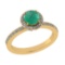 1.59 Ctw VS/SI1 Emerald and Diamond 14k Yellow Gold Engagement Ring