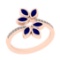 0.72 Ctw VS/SI1 Blue Sapphire And Diamond 14K Rose Gold Bypass Ring