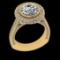 4.70 Ctw VS/SI1 Diamond Prong Set 18K Yellow Gold Engagement Ring