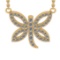 0.63 Ctw SI2/SI1 Diamond Prong Set 14k Yellow Gold Pandant (ALL DIAMOND ARE