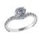 1.71 Ctw VS/SI1 Diamond 14k white Gold Hiden Halo Engagement Ring (ALL DIAM
