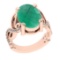 3.68 Ctw VS/SI1 Emerald and Diamond Prong Set 14K Rose Gold Engagement Ring