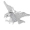 0.42 Ctw VS/SI1 Diamond 10K White Gold Bird theme Eagle Pendant (ALL DIAMON