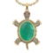 9.20 Ctw VS/SI1 Emerald and Diamond 14K Yellow Gold Pendant (ALL DIAMOND AR