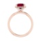 2.59 Ctw VS/SI1 Ruby and Diamond 14k Rose Gold Engagement Ring (ALL DIAMOND