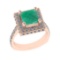 3.21 Ctw VS/SI1 Emerald And Diamond 14k Rose Gold Engagement Ring (ALL DIAM