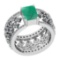 1.22 Ctw VS/SI1 Emerald And Diamond 14K White Gold Engagement Halo Ring