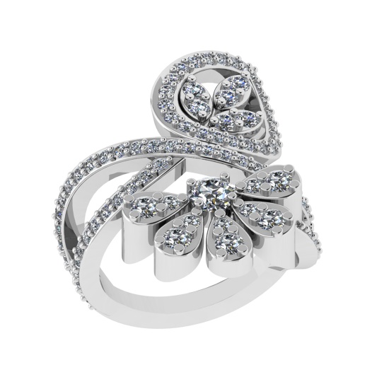 1.81 Ctw SI2/SI1 Diamond Prong Set 14k white Gold Engagement Ring (ALL DIAM