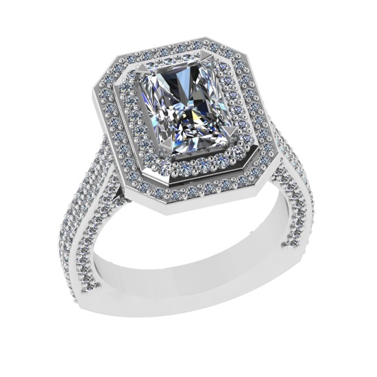 3.77 CtwVS/SI1 Diamond 14K White Gold Engagement Ring
