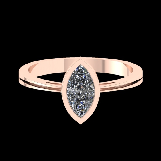 0.50 Ctw VS/SI1 Diamond Prong Set 10K Rose Gold Solitaire Ring (ALL DIAMOND