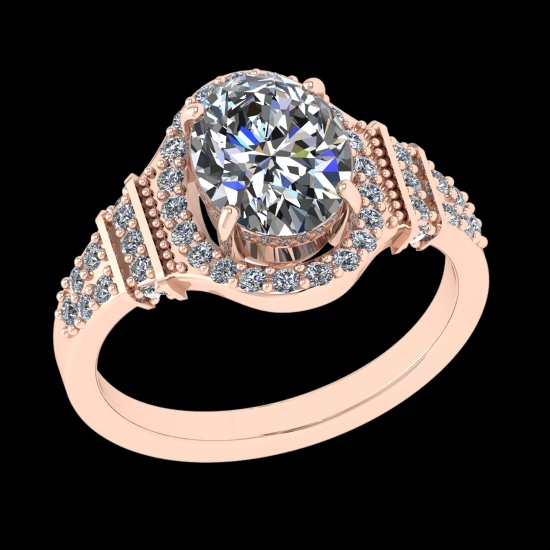 2.45 Ctw VS/SI1 Diamond Prong Set 10k Rose Gold Engagement Ring (ALL DIAMON