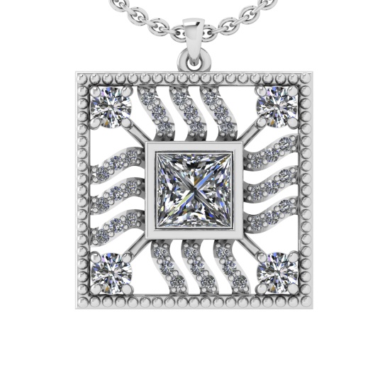 1.25 Ctw VS/SI1 Diamond 14k white Gold Pandant (ALL DIAMOND ARE LAB GROWN )