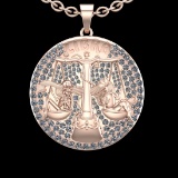 3.86 Ctw VS/SI1 Diamond 10K Rose Gold Sodiac Sign theme Pendant (ALL DIAMON