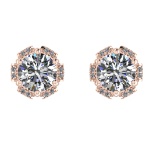 4.42 Ctw VS/SI1 Diamond 14k Rose Gold Stud Earrings