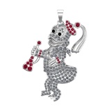 2.30 Ctw SI1/SI2 Diamond 14k white Gold Anime themed Pendant(ALL DIAMOND AR