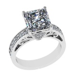 3.38 Ctw VS/SI1 Diamond 14k white Gold Engagement Ring(ALL DIAMOND ARE LAB