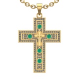 1.96 Ctw VS/SI1 Emerald and Diamond 14k Yellow Gold (ALL DIAMOND ARE LAB GR