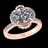 2.75 Ctw VS/SI1 Diamond Prong Set 10k Rose Gold Engagement Ring (ALL DIAMON