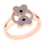 0.27 Ctw VS/SI1 Blue Sapphire and Diamond 14k Rose Gold Engagement Ring (AL