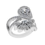 1.81 Ctw SI2/SI1 Diamond Prong Set 14k white Gold Engagement Ring (ALL DIAM