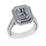3.77 CtwVS/SI1 Diamond 14K White Gold Engagement Ring