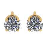 1.08 Ctw VS/SI1 Diamond 14k Yellow Gold Stud Earrings (ALL DIAMOND ARE LAB