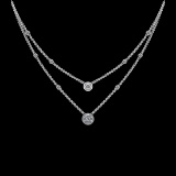 10.27 Ctw VS/SI1 Diamond 10k white Gold Two layer Necklace (ALL DIAMOND ARE