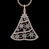 7.66 Ctw VS/SI1 Diamond 10k Rose Gold Christmas Theme Pandant (ALL DIAMOND