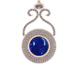 10.51 Ctw SI1/SI2 Tanzanite and Diamond 14k Rose Gold Pandant (ALL DIAMOND