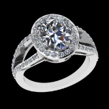 3.08 Ctw VS/SI1 Diamond 10K white Gold Engagement Ring (ALL DIAMOND ARE LAB