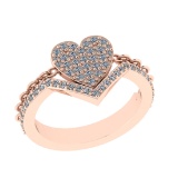 0.63 Ctw VS/SI1 Diamond 14k Rose Gold Engagement Ring (ALL DIAMOND ARE LAB