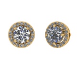 1.18 Ctw VS/SI1 Diamond 14k Yellow Gold Stud Earrings (ALL DIAMOND ARE LAB