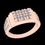1.10 Ctw VS/SI1 Diamond 10k Rose Gold Engagement Ring (ALL DIAMOND ARE LAB