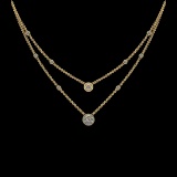 10.27 Ctw VS/SI1 Diamond 10k Yellow Gold Two layer Necklace (ALL DIAMOND AR