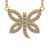 0.63 Ctw SI2/SI1 Diamond Prong Set 14k Yellow Gold Pandant (ALL DIAMOND ARE