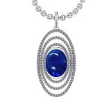 16.06 Ctw VS/SI1 Tanzanite and Diamond 14K White Gold Pendant