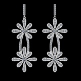 6.20 Ctw VS/SI1 Diamond 10K White Gold Dangling Earrings